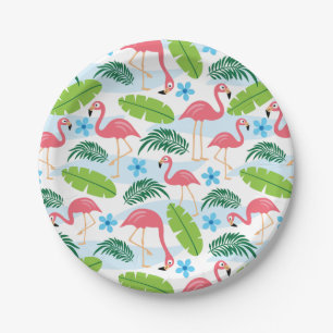 Flamingos in Paradise Paper Plate