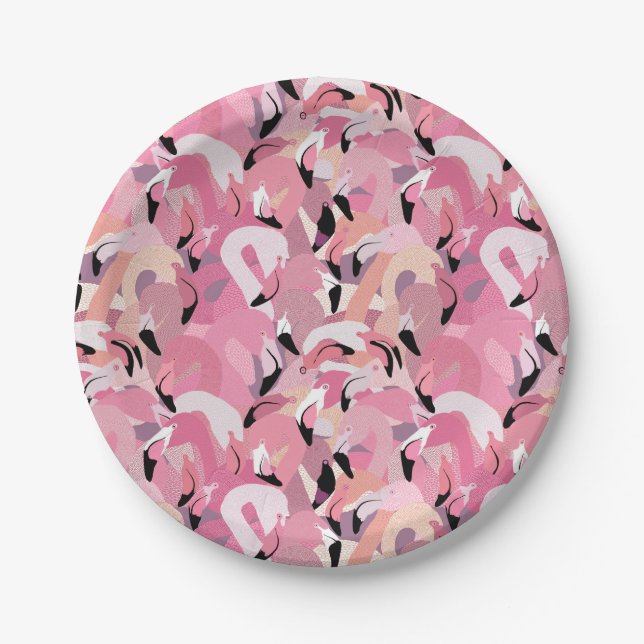 Flamingos in Pink Paper Plates (Front)