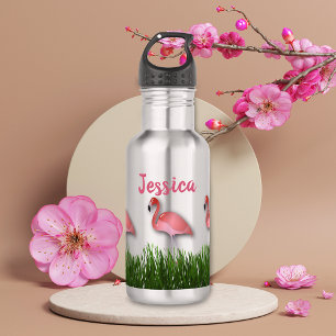 Flamingos In The Grass 532 Ml Water Bottle