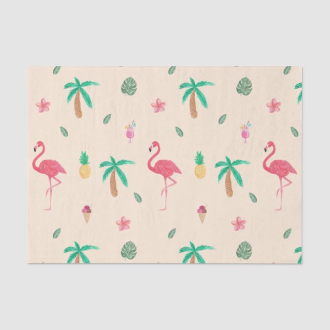 Flamingos in the Summer Tissue Paper (Front)