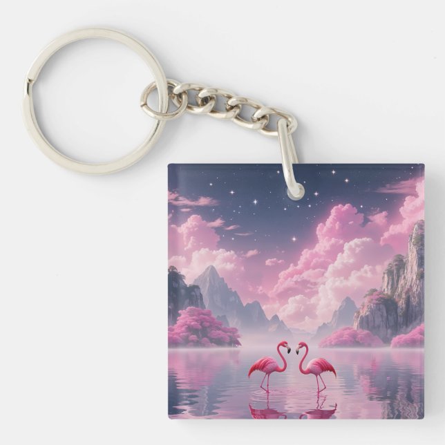 Flamingos Keychain (Front)