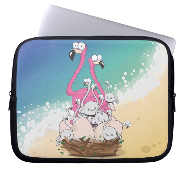 flamingos laptop sleeve (Front)