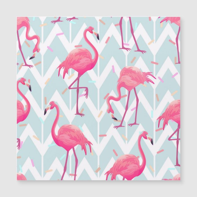 Flamingos Light Grey: Vintage Tropical. (Front)