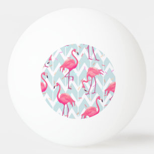 Flamingos Light Grey: Vintage Tropical. Ping Pong Ball