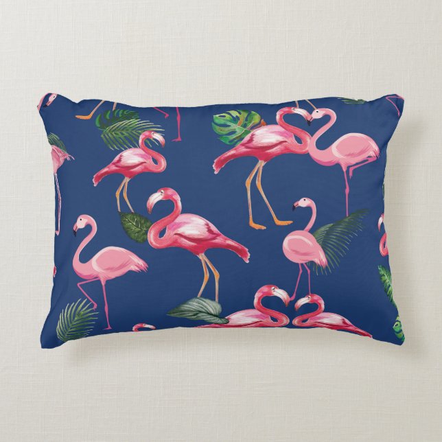 Flamingos Love Pattern 2 Accent Pillow (Front)
