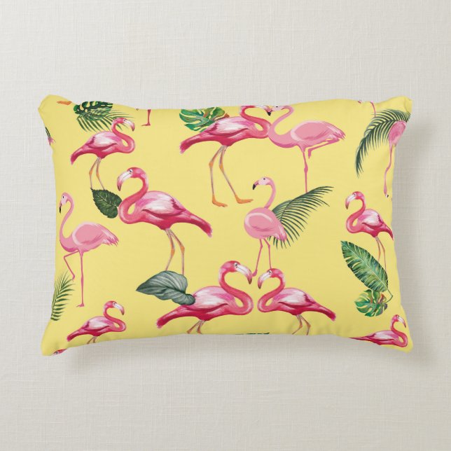 Flamingos Love Pattern 3 Accent Pillow (Front)