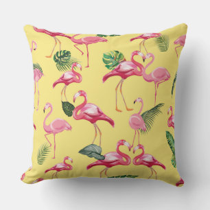Flamingos Love Pattern 3 Throw Pillow
