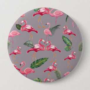 Flamingos Love Pattern 6 4 Inch Round Button