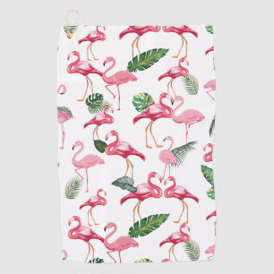 Flamingos Love Pattern Golf Towel