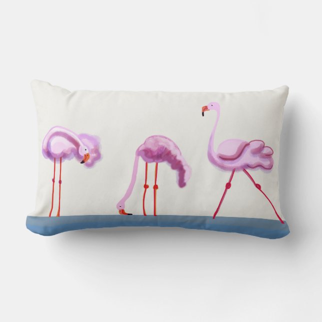 Flamingos Lumbar Pillow (Front)