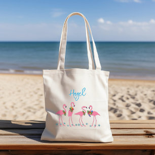 Flamingos Name Template Bridesmaid Gift Tote Bag