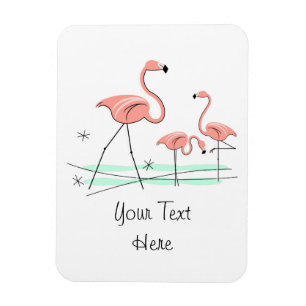 Flamingos Ocean Trio 2 Text magnet flexible