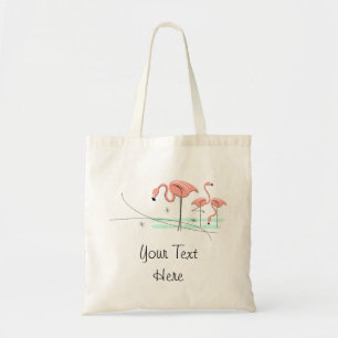 Flamingos Ocean Trio 3 'Text' tote bag