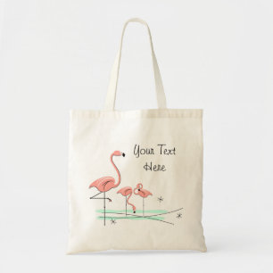Flamingos Ocean Trio 4 'Text' tote bag