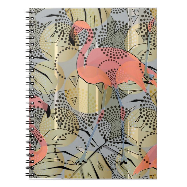 Flamingos on an abstract background.  notebook (Front)