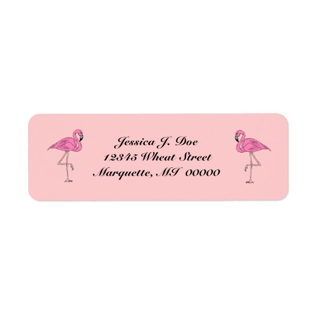 Flamingos pair of pink Return Address Labels (Front)