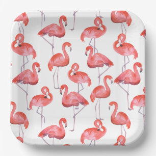 Flamingos  Paper Plates