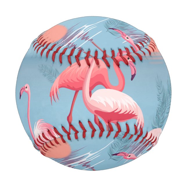 Flamingos Pattern 1 Baseball (Front)