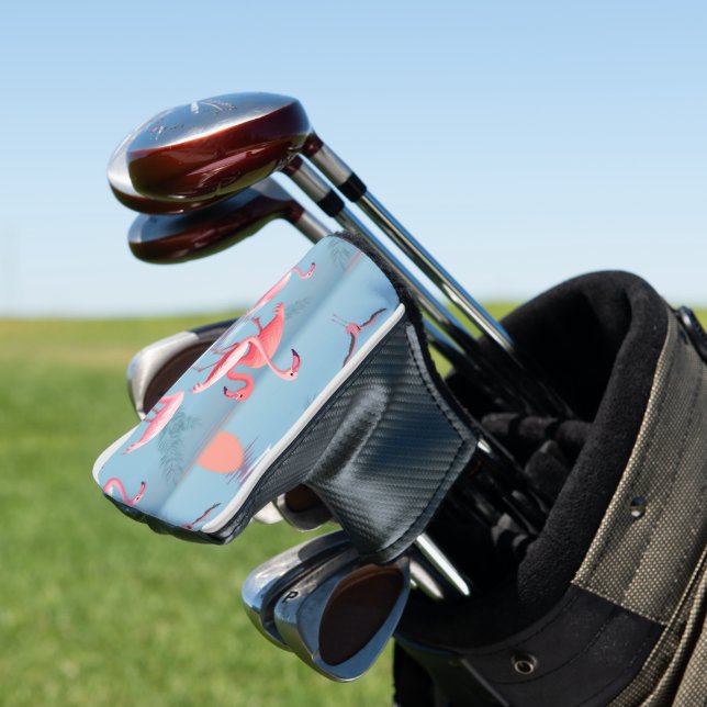 Flamingos Pattern 1 Golf Head Cover (In Situ)