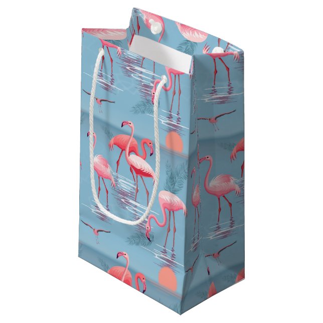 Flamingos Pattern 1 Small Gift Bag (Front Angled)