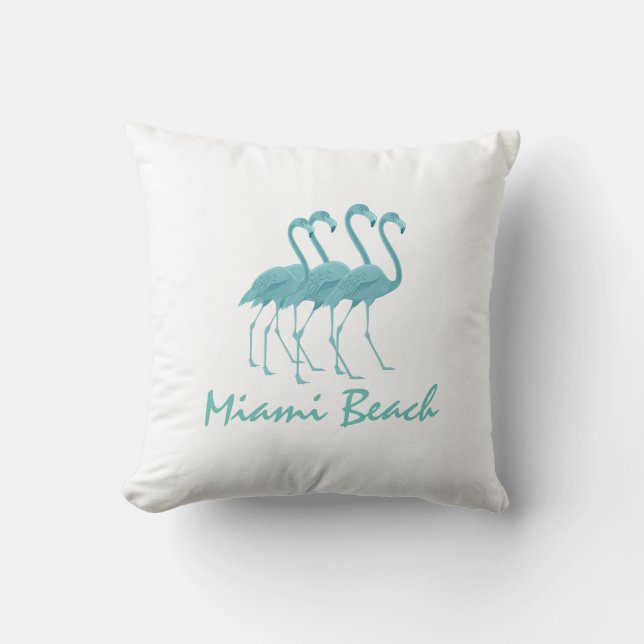Flamingos Personalize Throw Pillow (Front)