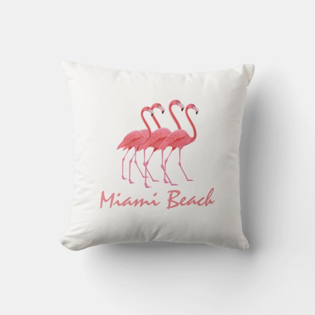 Flamingos Personalize Throw Pillow (Front)