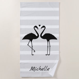 Flamingos Personalized Beach Towel