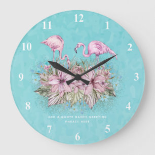 FLAMINGOS Personalized Large Clock