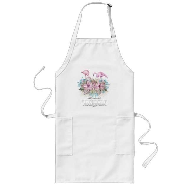 FLAMINGOS Personalized Long Apron (Front)