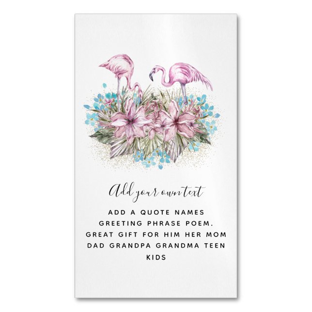 FLAMINGOS Personalized Magnetic Business Card (Front Vertical)