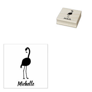 Flamingos Personalized  Rubber Stamp