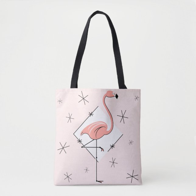 Flamingos Pink diamond all over tote bag (Front)
