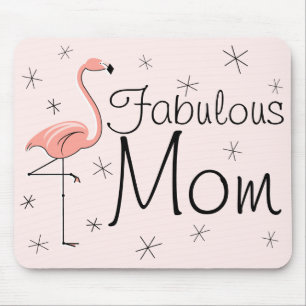 Flamingos Pink "Fabulous Mom" mousepad
