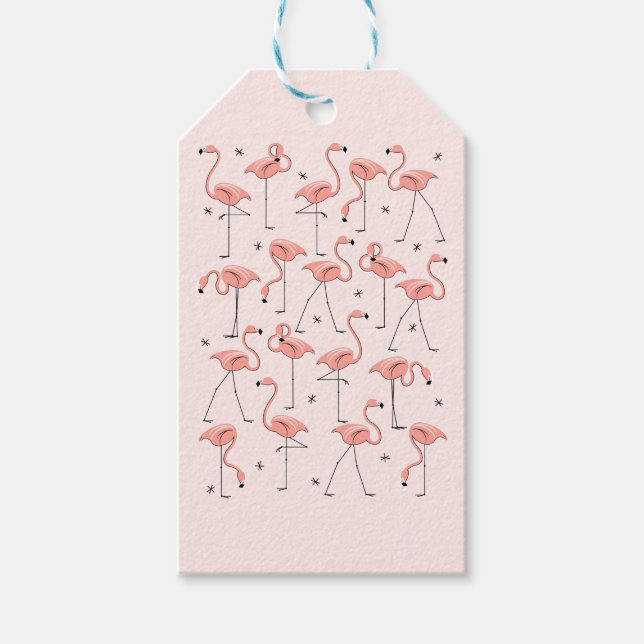 Flamingos Pink gift tags (Front)