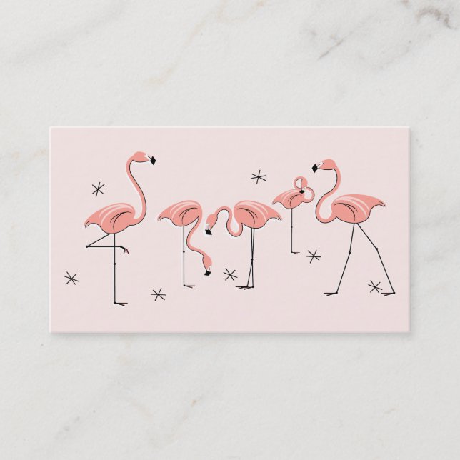 Flamingos Pink  Group business card (Front)