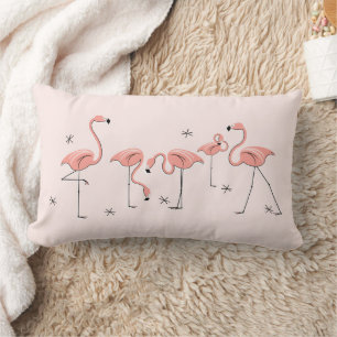 Flamingos Pink Group lumbar Pillow