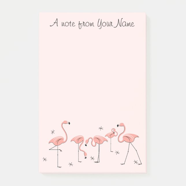 Flamingos Pink Group "Text" Post-it Notes (Front)