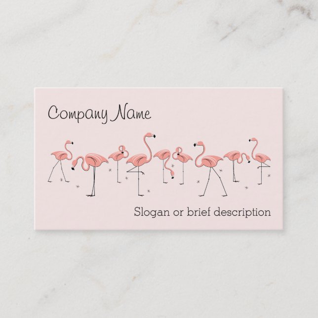Flamingos Pink Line business card (Front)