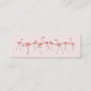 Flamingos Pink Line business card side text skinny