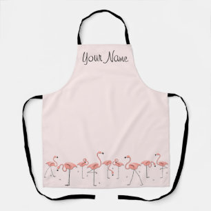Flamingos Pink Line Name apron