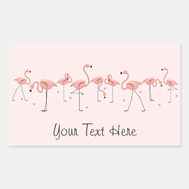 Flamingos Pink Line sticker rectangle (Front)