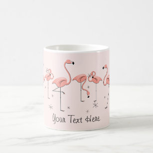 Flamingos Pink Line 'Text' mug
