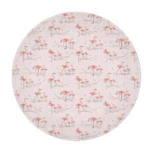 Flamingos Pink Multi cutting board round