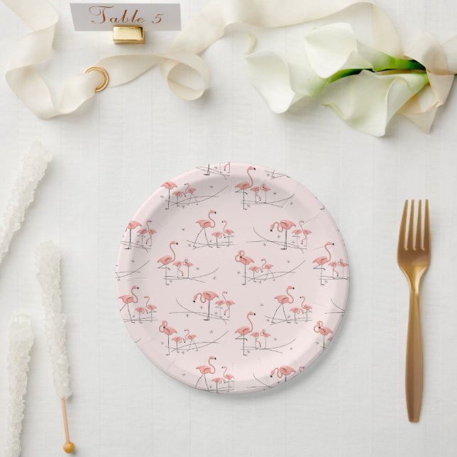 Flamingos Pink Multi paper plate (Wedding)