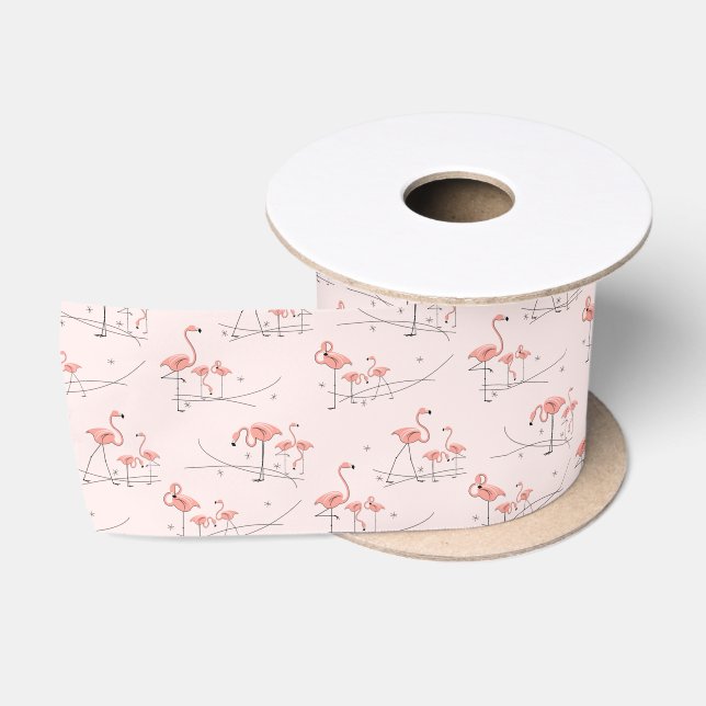 Flamingos Pink Multi ribbon satin (Spool)