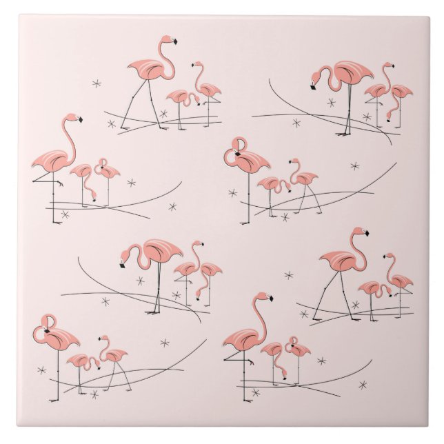 Flamingos Pink Multi tile (Front)