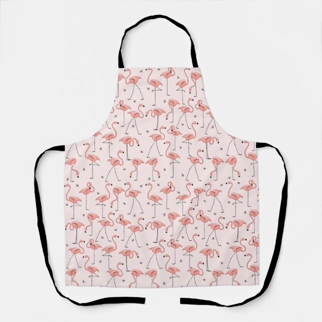 Flamingos Pink small pattern apron (Front)