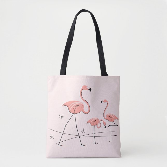 Flamingos Pink Trio 2 all over tote (Front)