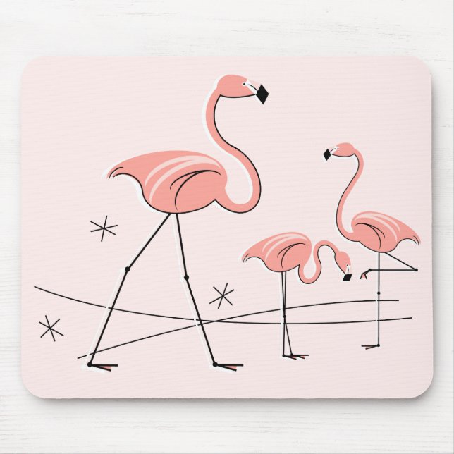 Flamingos Pink Trio 2 mousepad (Front)