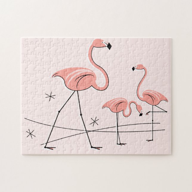 Flamingos Pink Trio 2 puzzle (Horizontal)